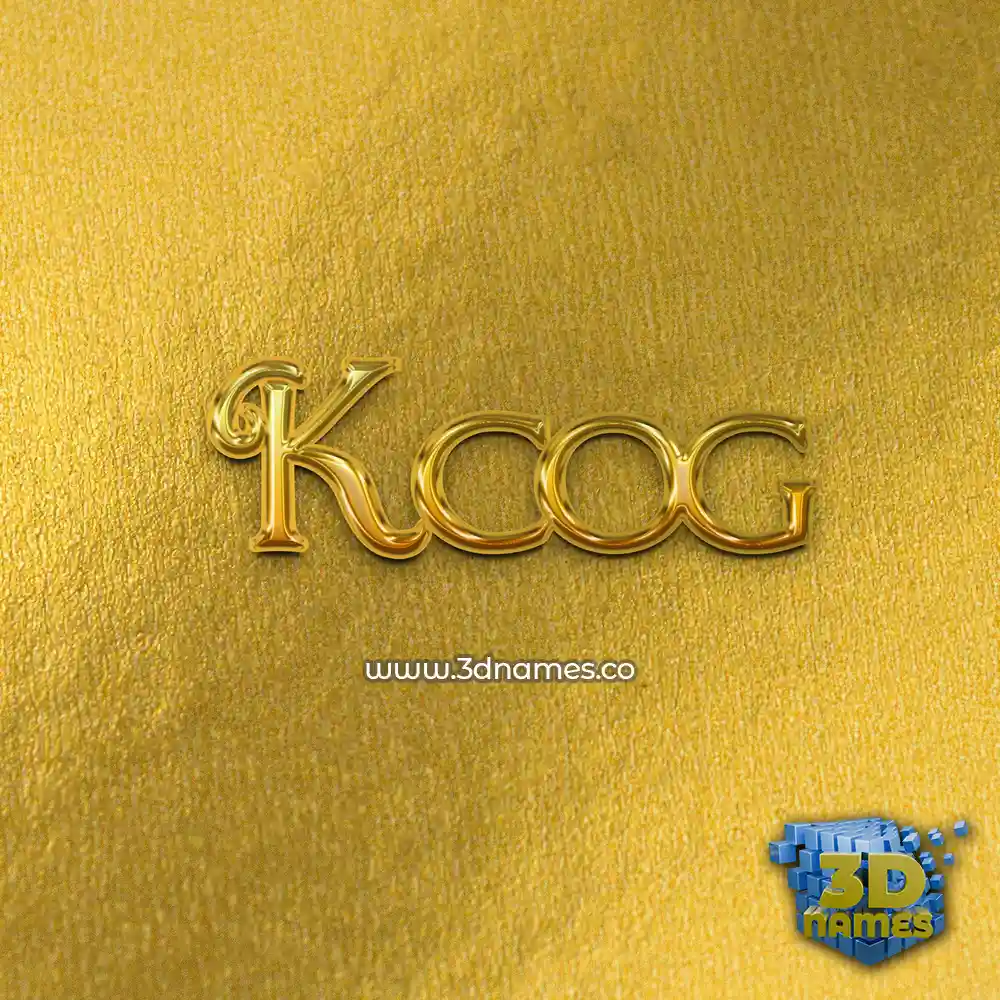 kcog in All Gold style - 3D name wallpaper