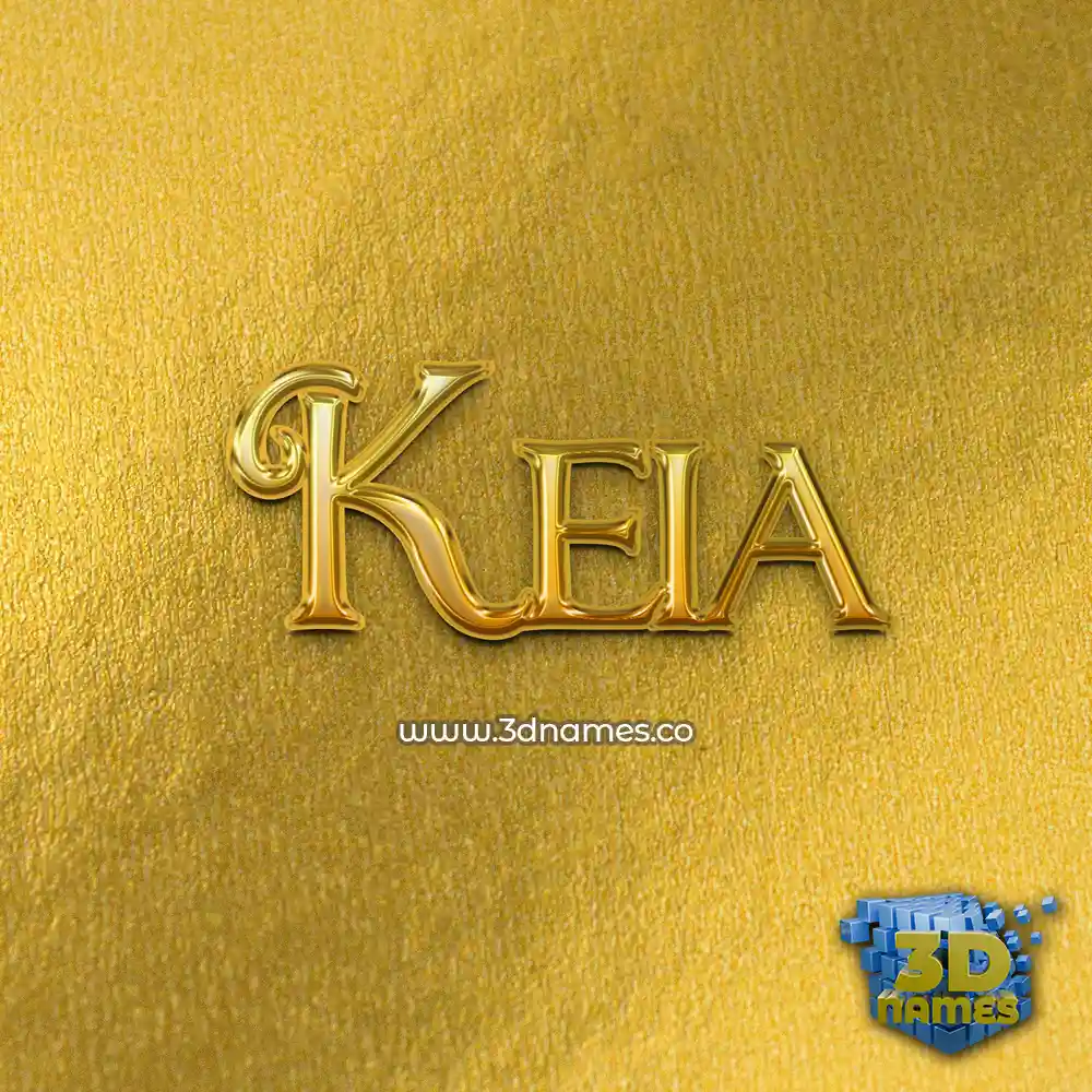 keia in All Gold style - 3D name wallpaper