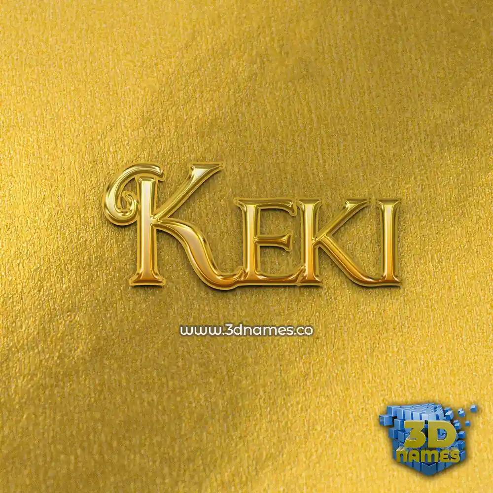 keki in All Gold style - 3D name wallpaper