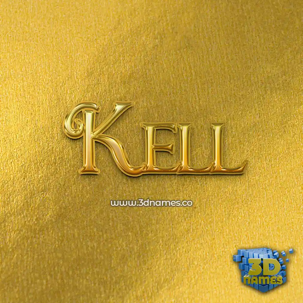 kell in All Gold style - 3D name wallpaper
