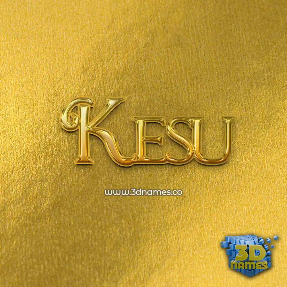 kesu in All Gold style - 3D name wallpaper