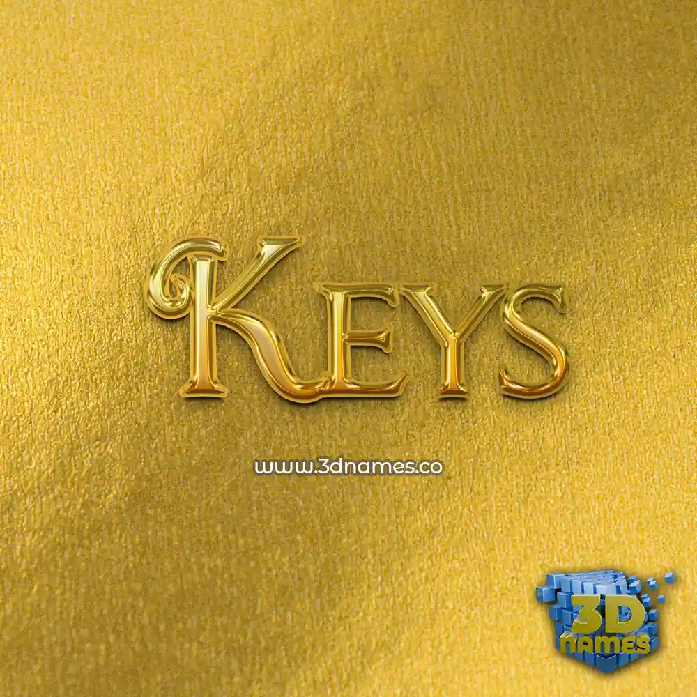 keys in All Gold style - 3D name wallpaper
