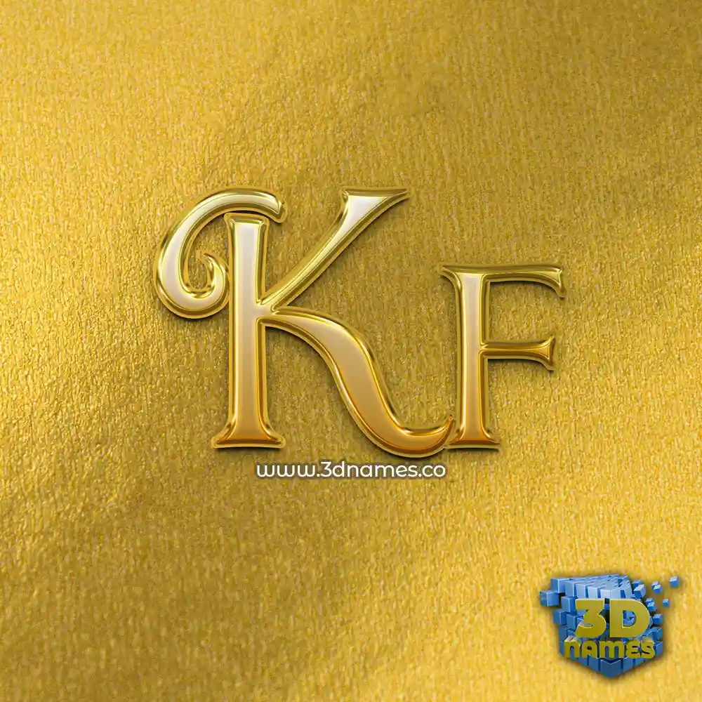 kf in All Gold style - 3D name wallpaper