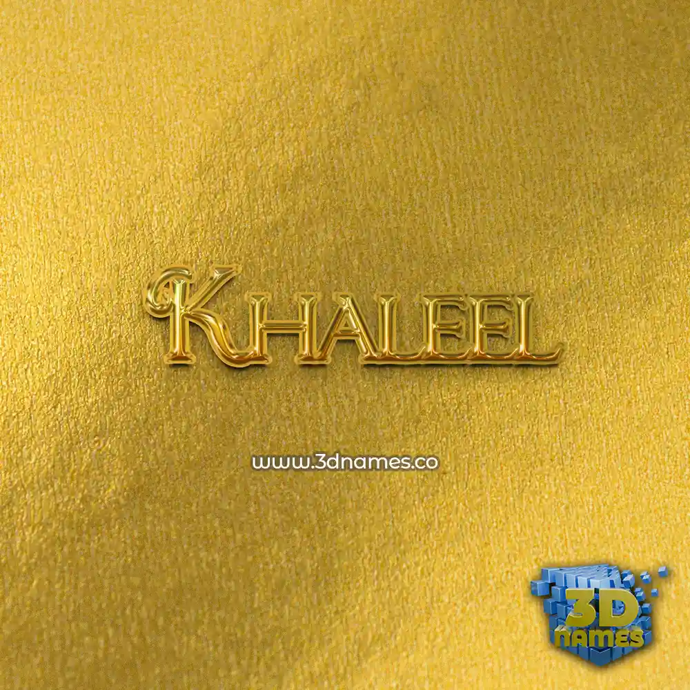 khaleel in All Gold style - 3D name wallpaper