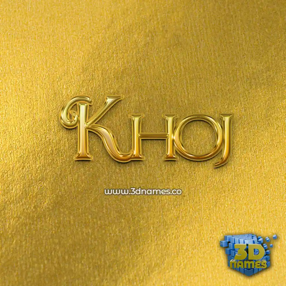 khoj in All Gold style - 3D name wallpaper