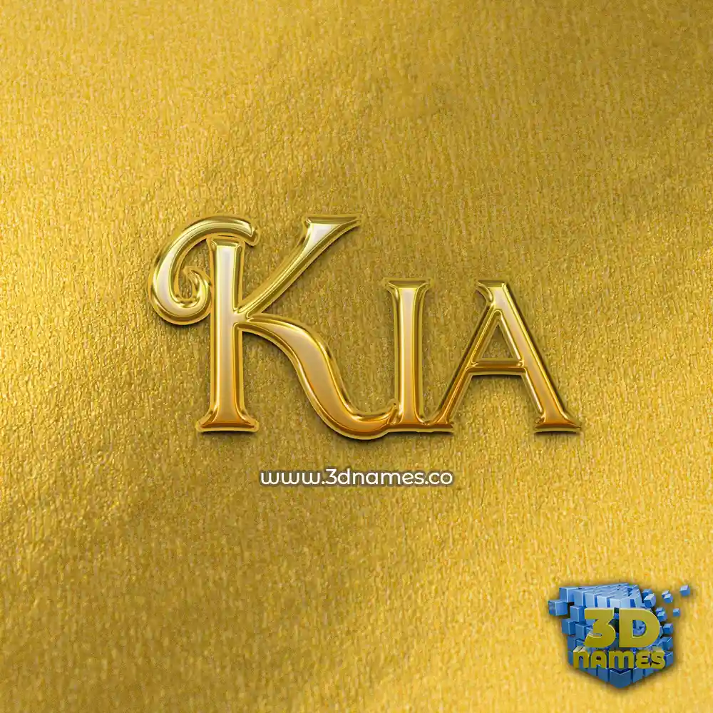 kia in All Gold style - 3D name wallpaper