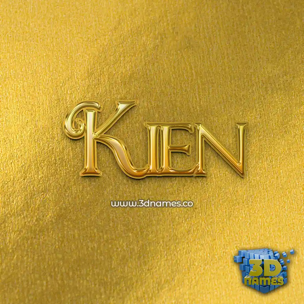 kien in All Gold style - 3D name wallpaper