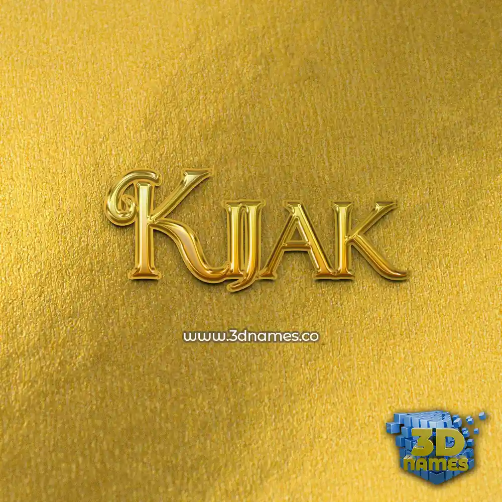 kijak in All Gold style - 3D name wallpaper