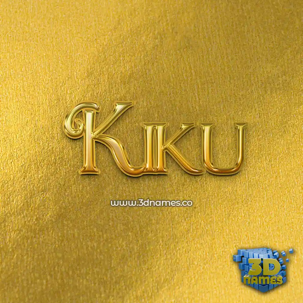 kiku in All Gold style - 3D name wallpaper