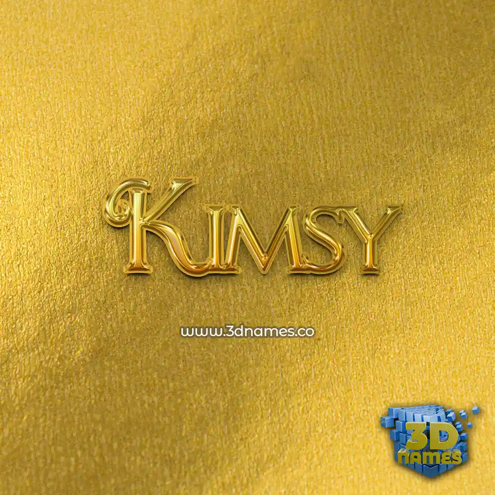 kimsy in All Gold style - 3D name wallpaper