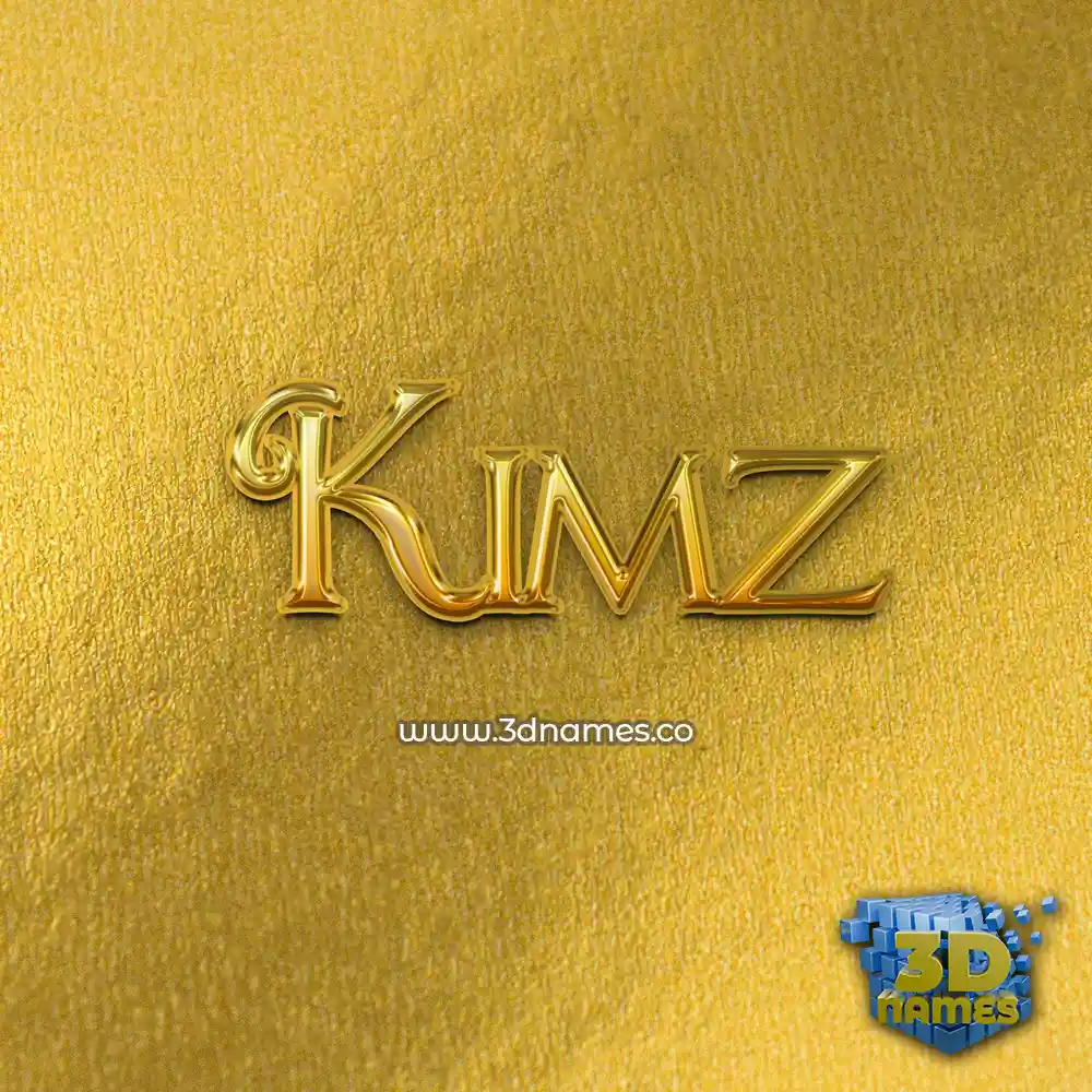 kimz in All Gold style - 3D name wallpaper