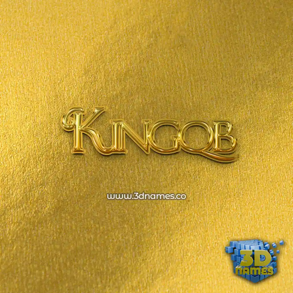 kingqb in All Gold style - 3D name wallpaper