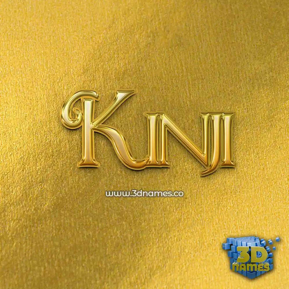 kinji in All Gold style - 3D name wallpaper