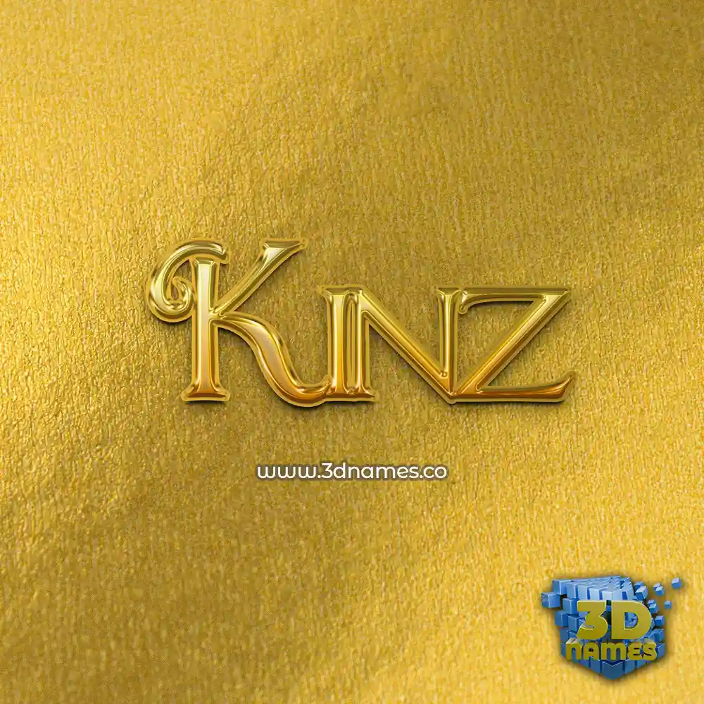 kinz in All Gold style - 3D name wallpaper