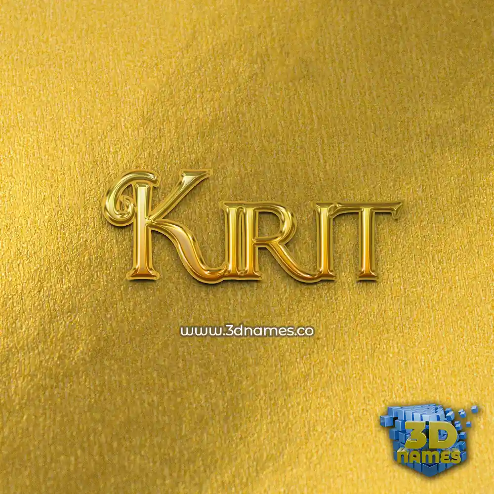 kirit in All Gold style - 3D name wallpaper
