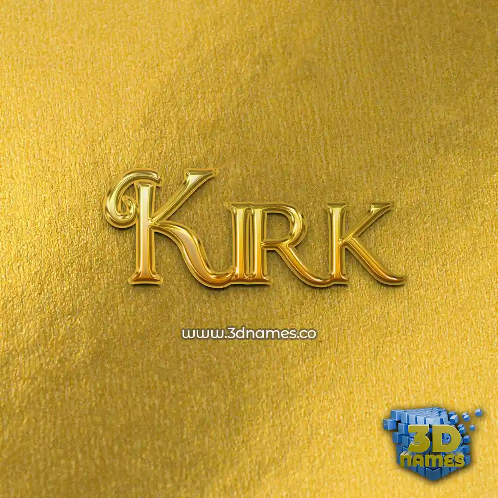 kirk in All Gold style - 3D name wallpaper