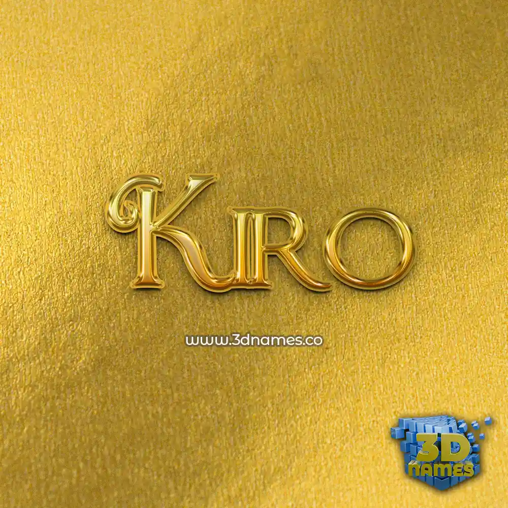 kiro in All Gold style - 3D name wallpaper