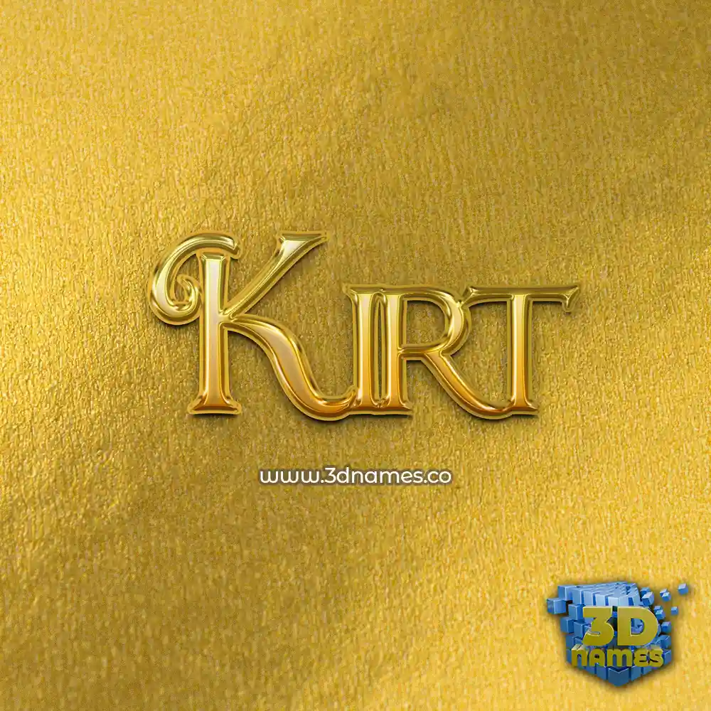 kirt in All Gold style - 3D name wallpaper