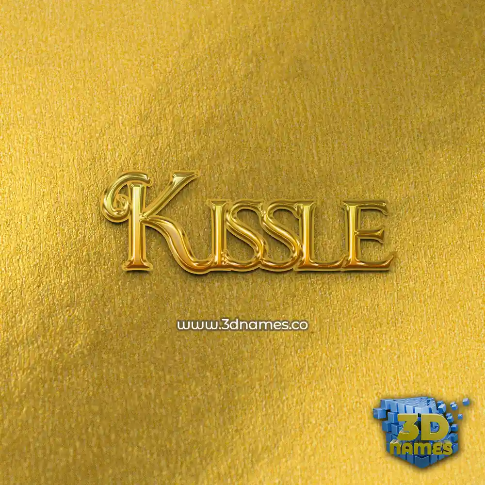 kissle in All Gold style - 3D name wallpaper