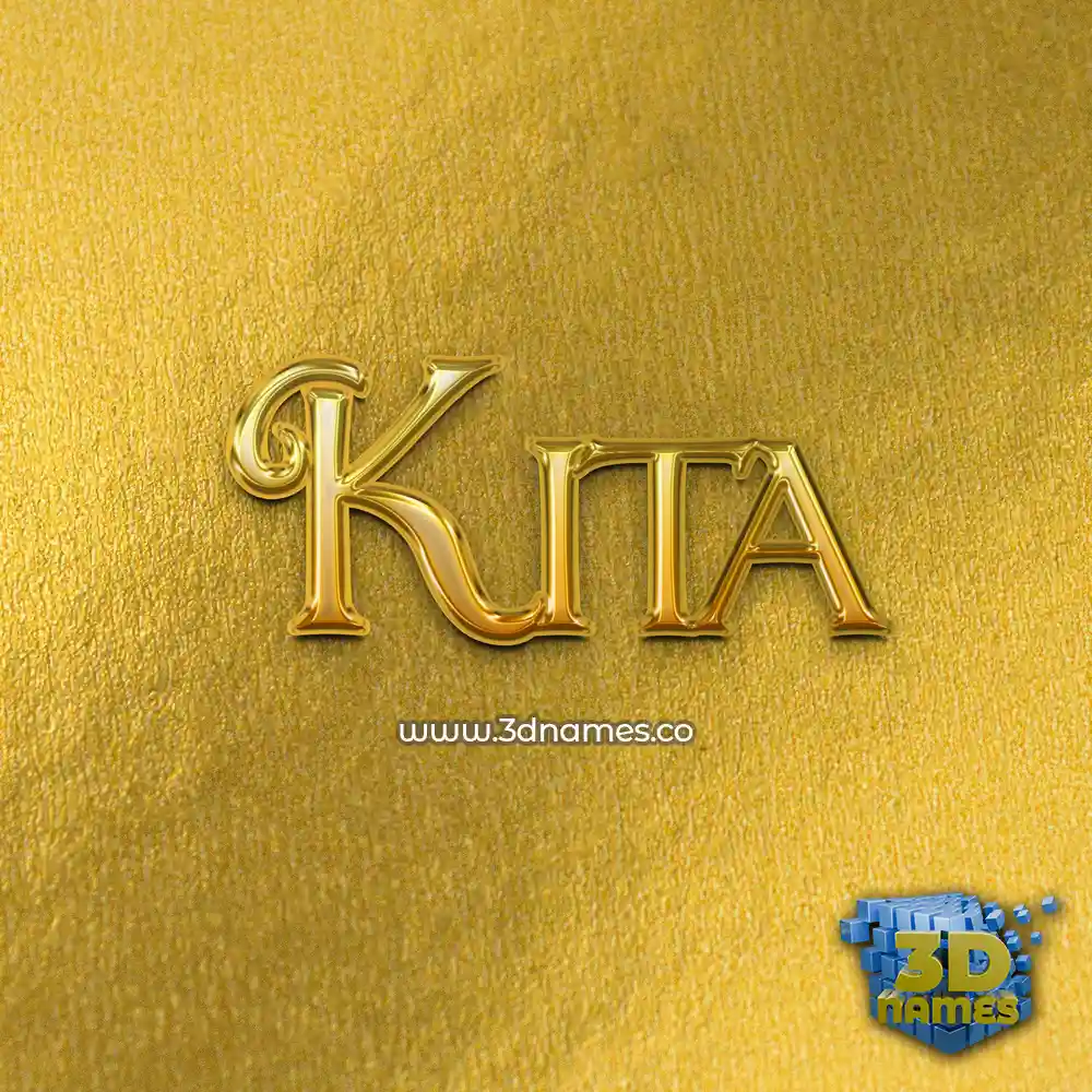 kita in All Gold style - 3D name wallpaper