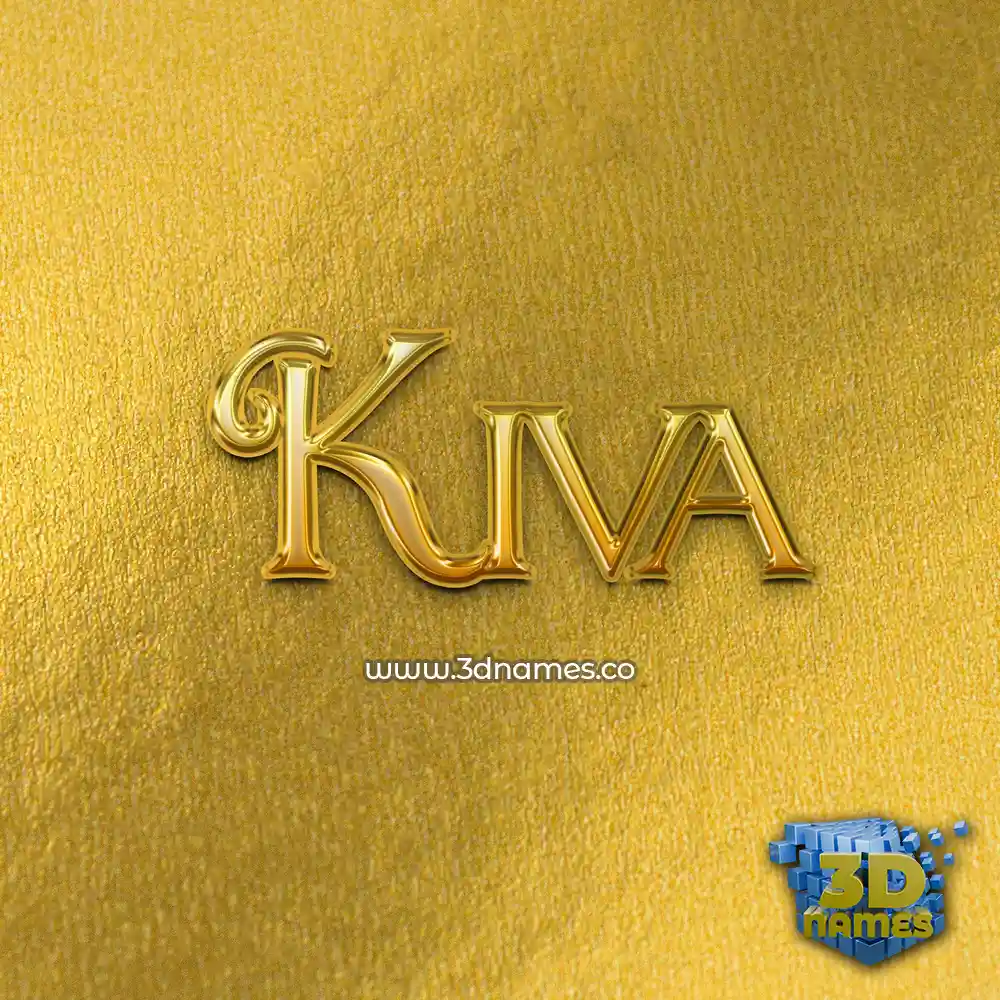 kiva in All Gold style - 3D name wallpaper