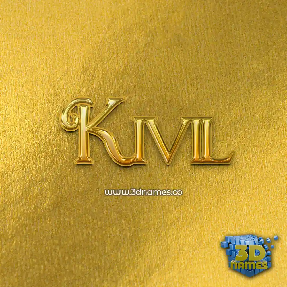 kivil in All Gold style - 3D name wallpaper