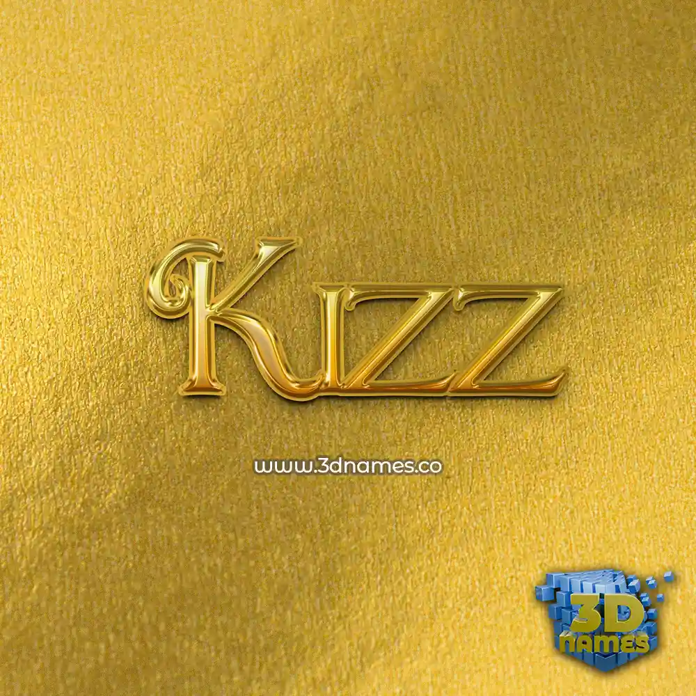kizz in All Gold style - 3D name wallpaper