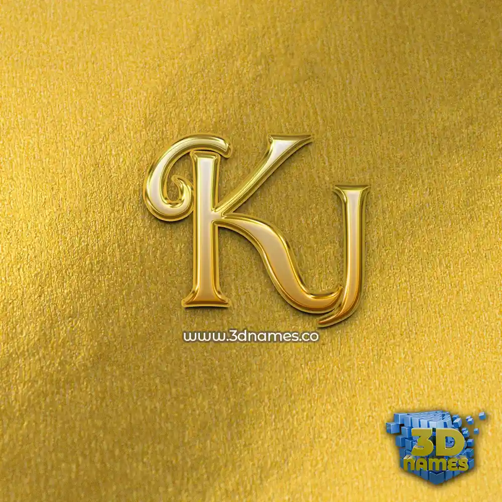 kj in All Gold style - 3D name wallpaper