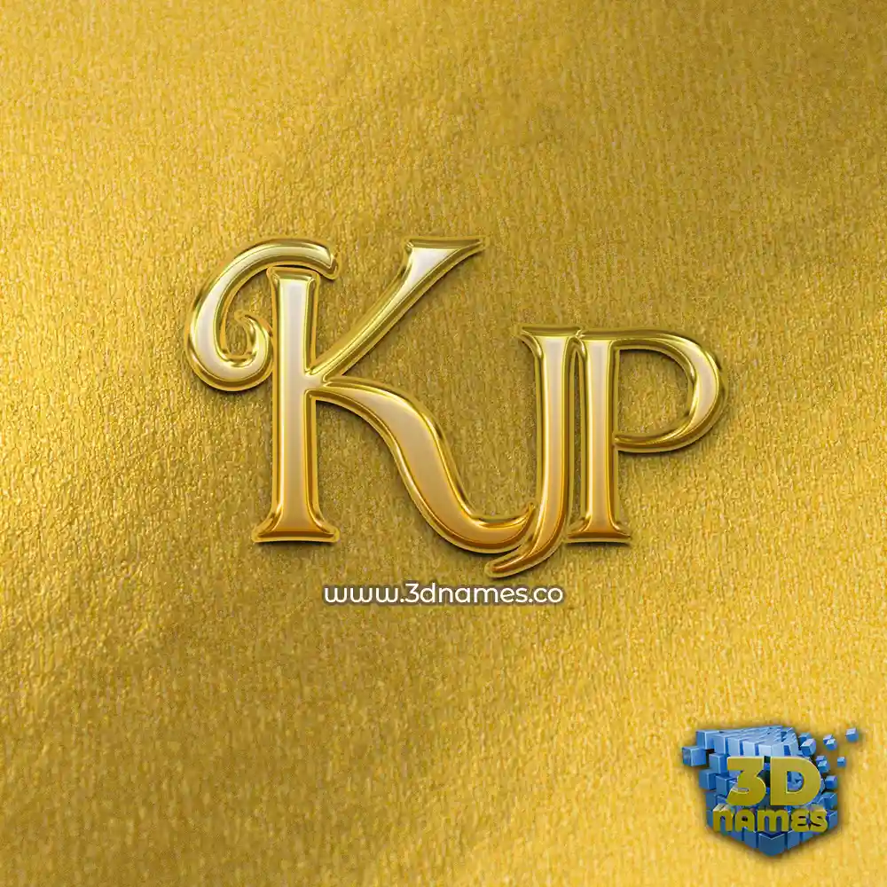kjp in All Gold style - 3D name wallpaper