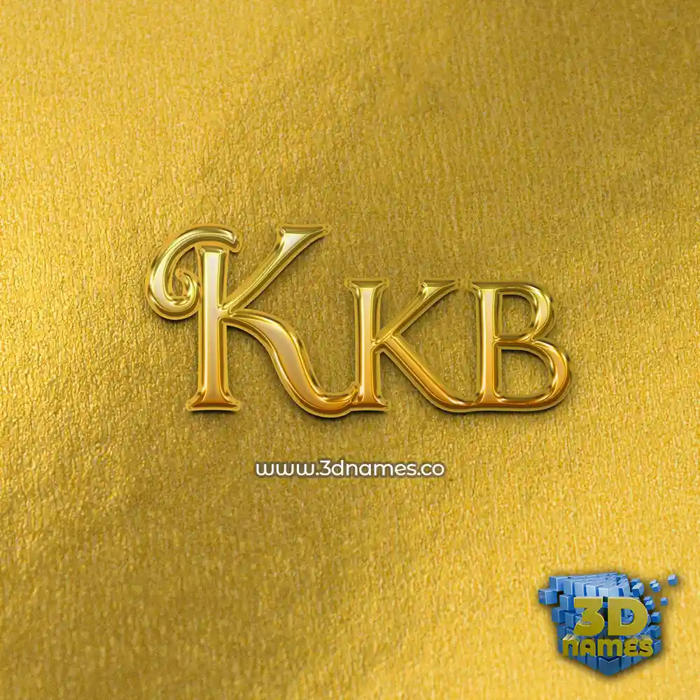 kkb in All Gold style - 3D name wallpaper