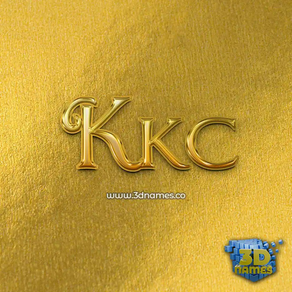 kkc in All Gold style - 3D name wallpaper