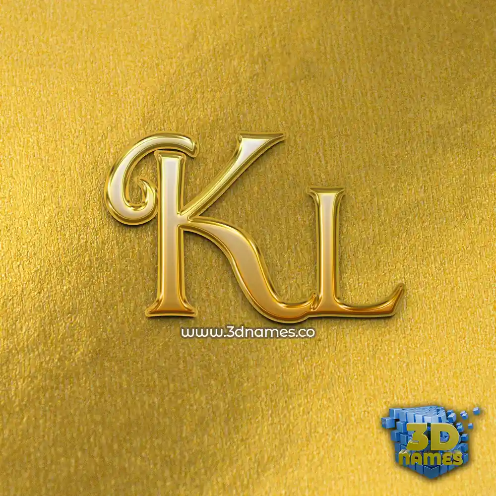 kl in All Gold style - 3D name wallpaper