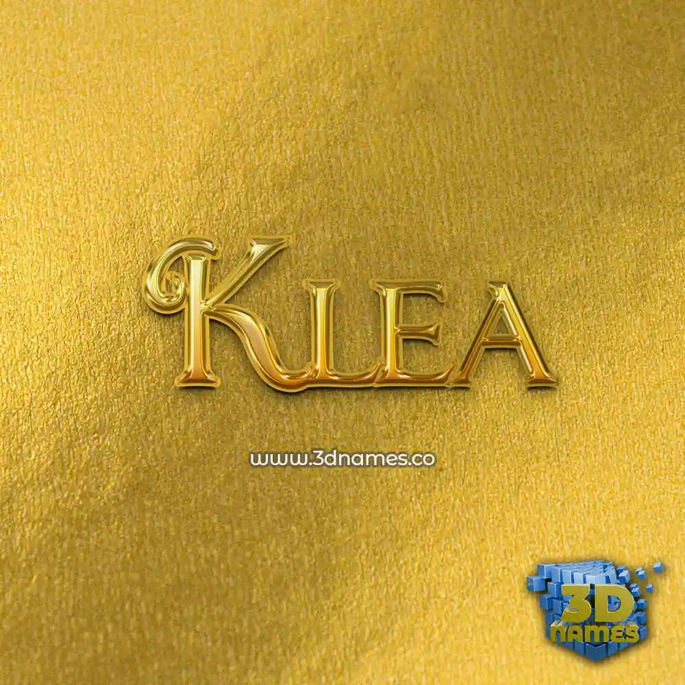 klea in All Gold style - 3D name wallpaper