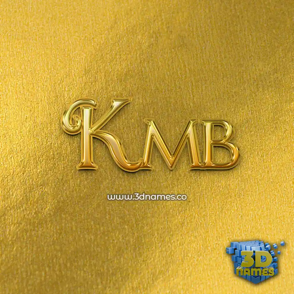 kmb in All Gold style - 3D name wallpaper