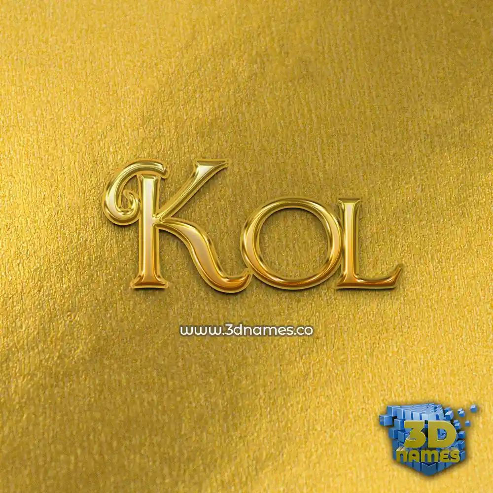 kol in All Gold style - 3D name wallpaper