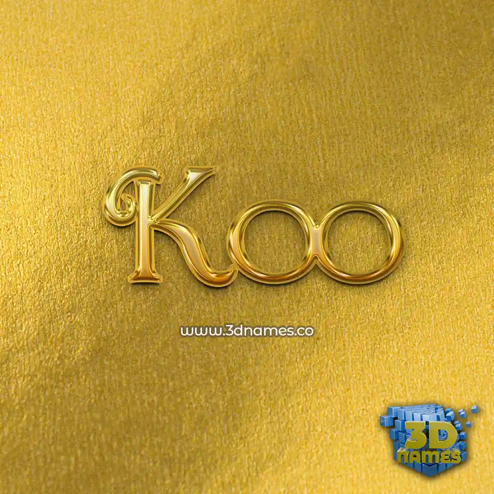 koo in All Gold style - 3D name wallpaper