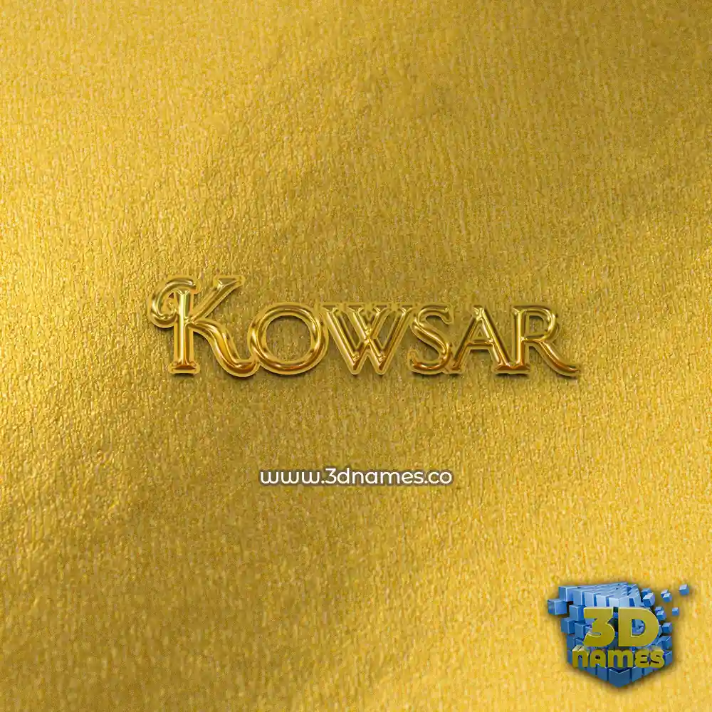 kowsar in All Gold style - 3D name wallpaper