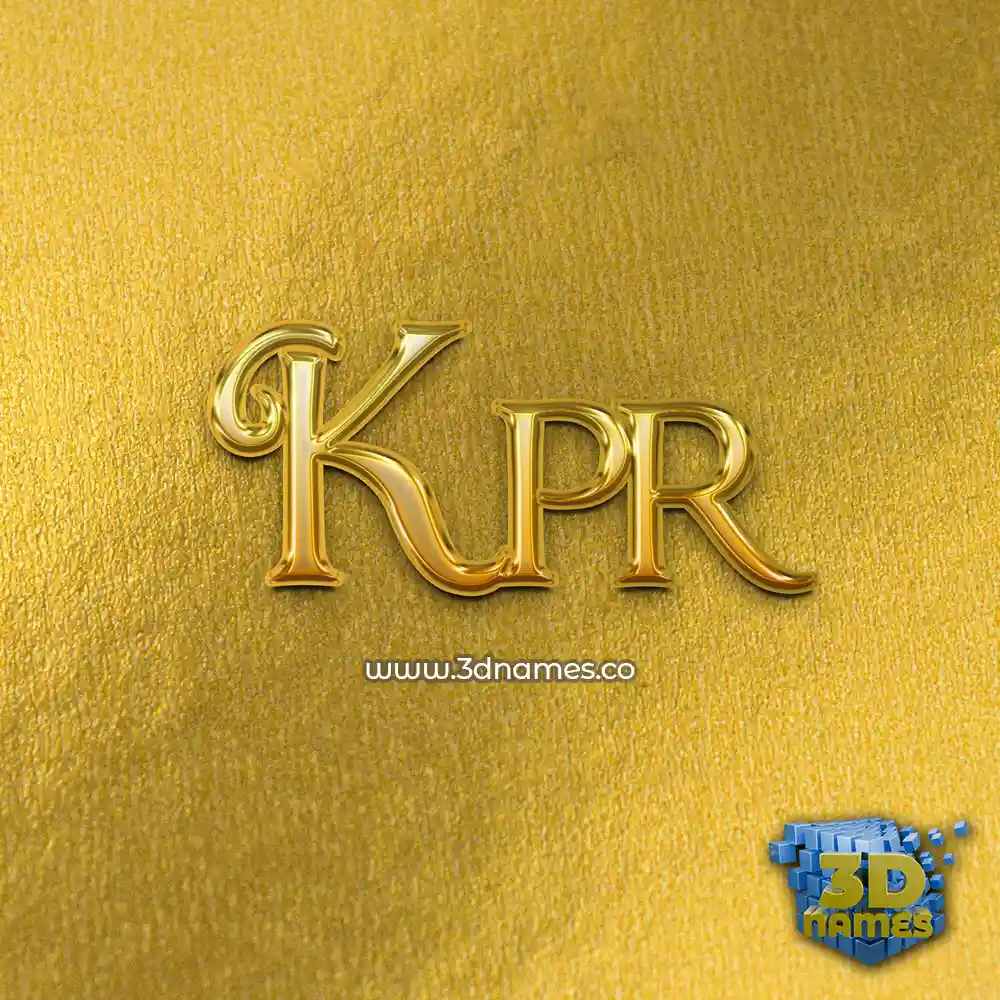 kpr in All Gold style - 3D name wallpaper