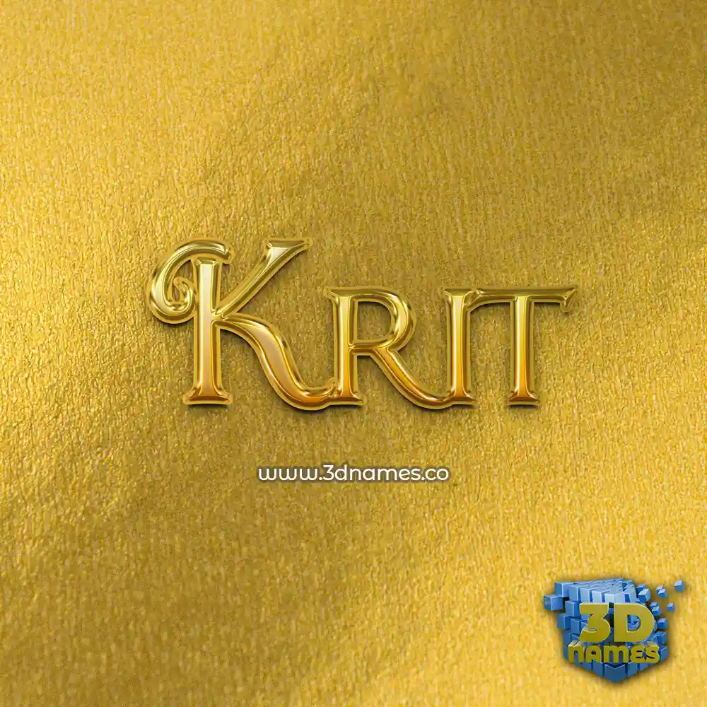 krit in All Gold style - 3D name wallpaper