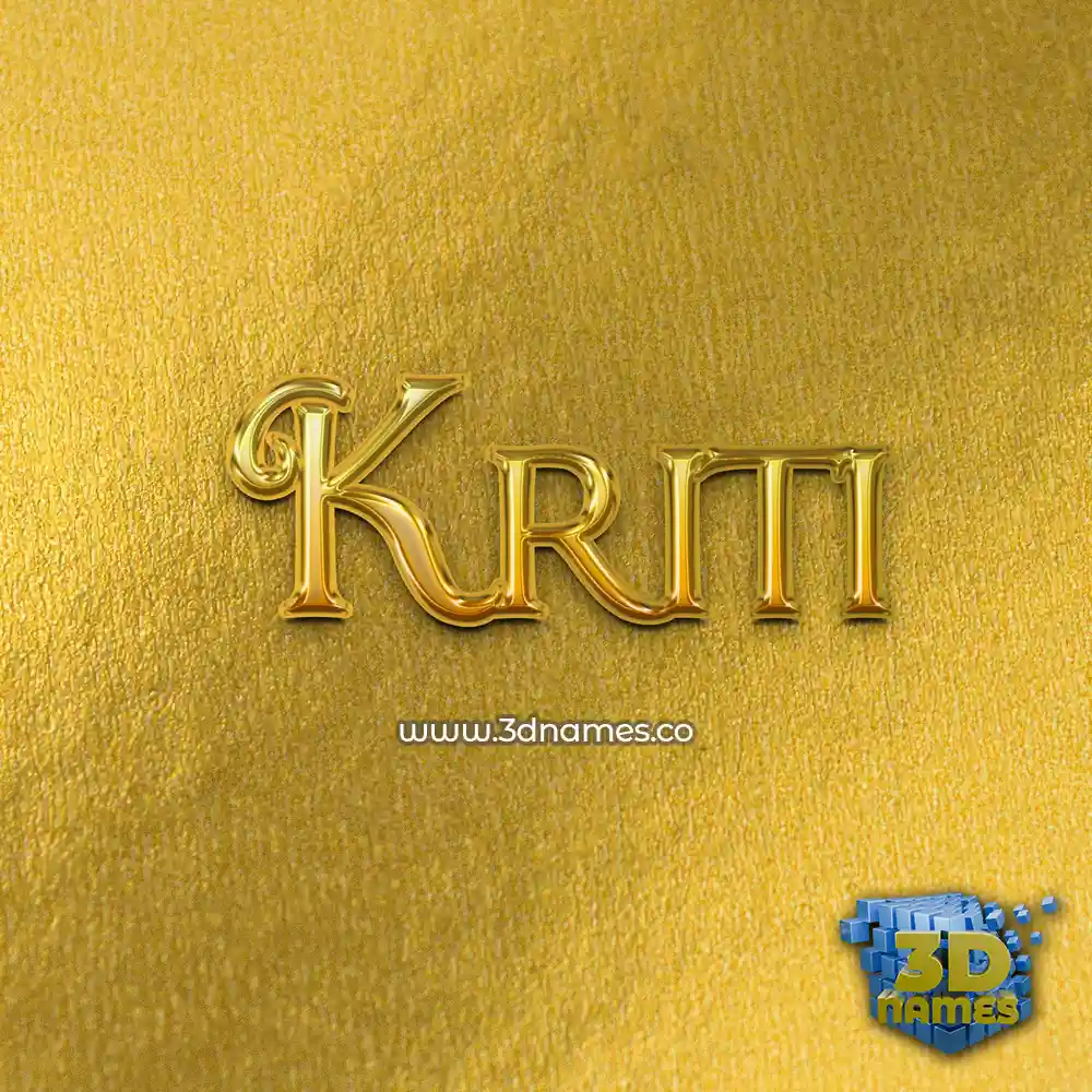 kriti in All Gold style - 3D name wallpaper