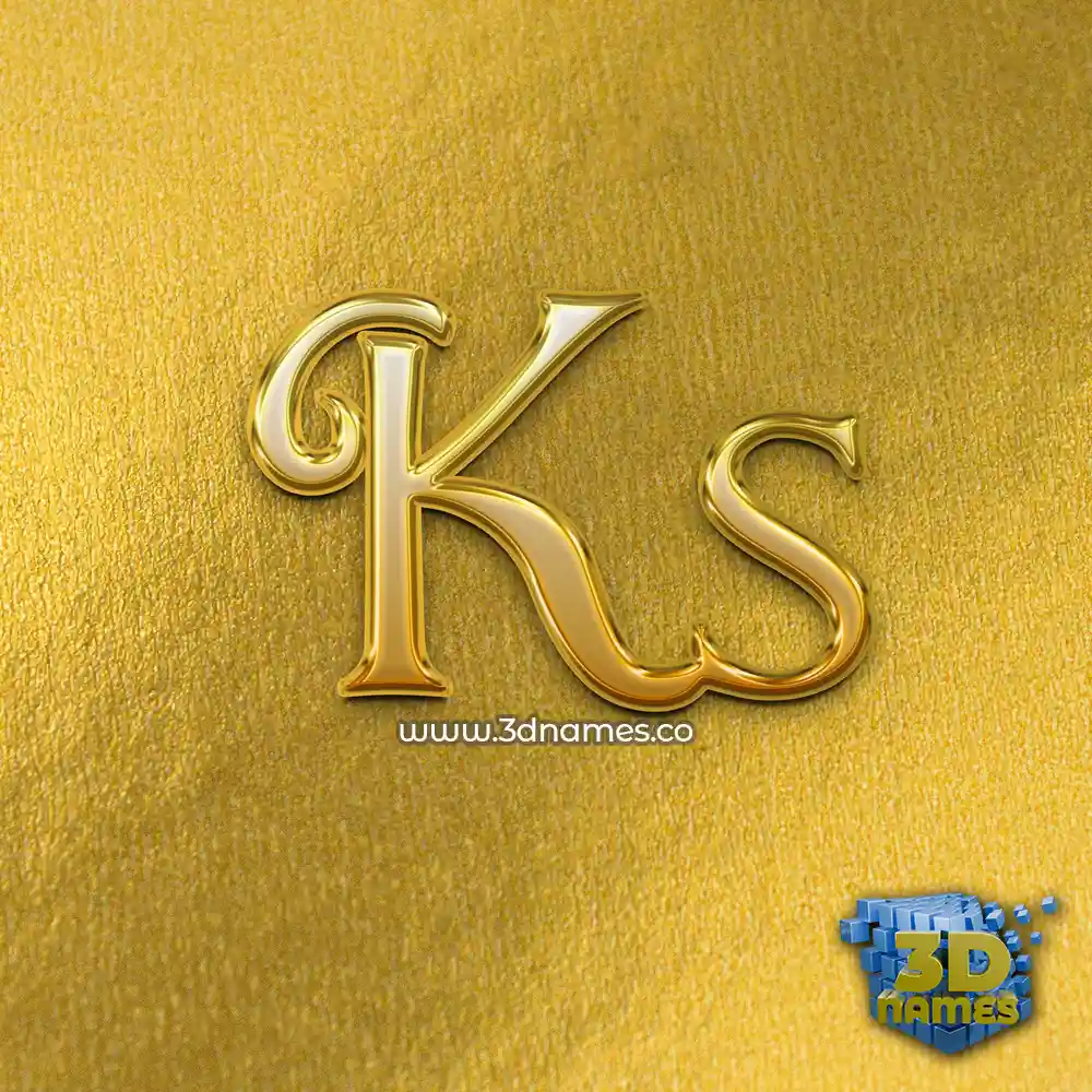ks in All Gold style - 3D name wallpaper