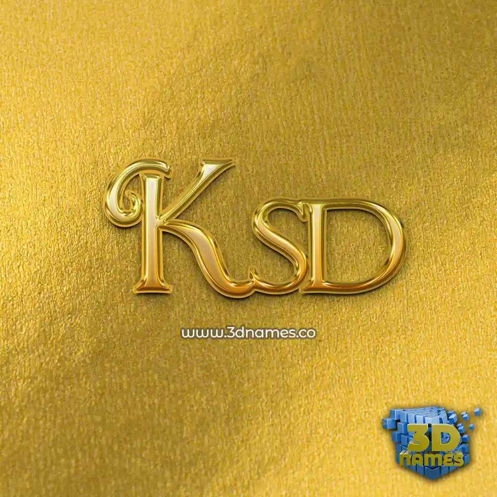 ksd in All Gold style - 3D name wallpaper