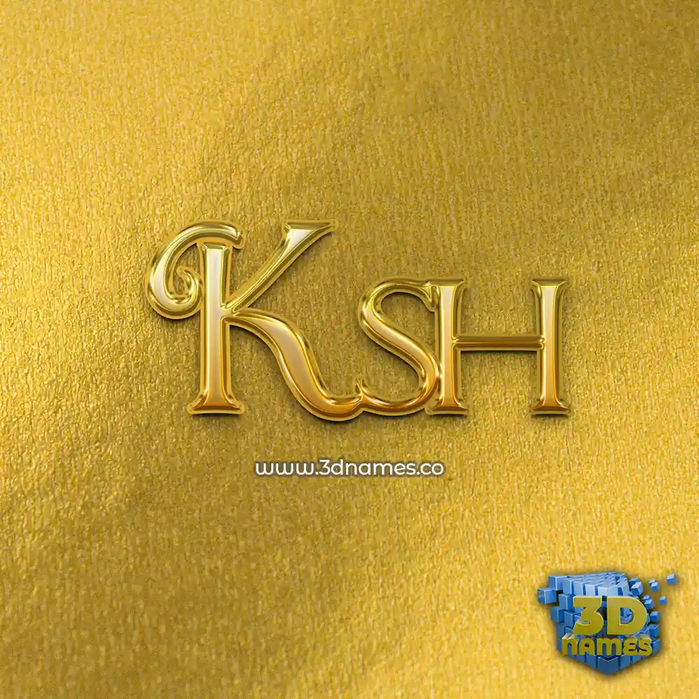 ksh in All Gold style - 3D name wallpaper