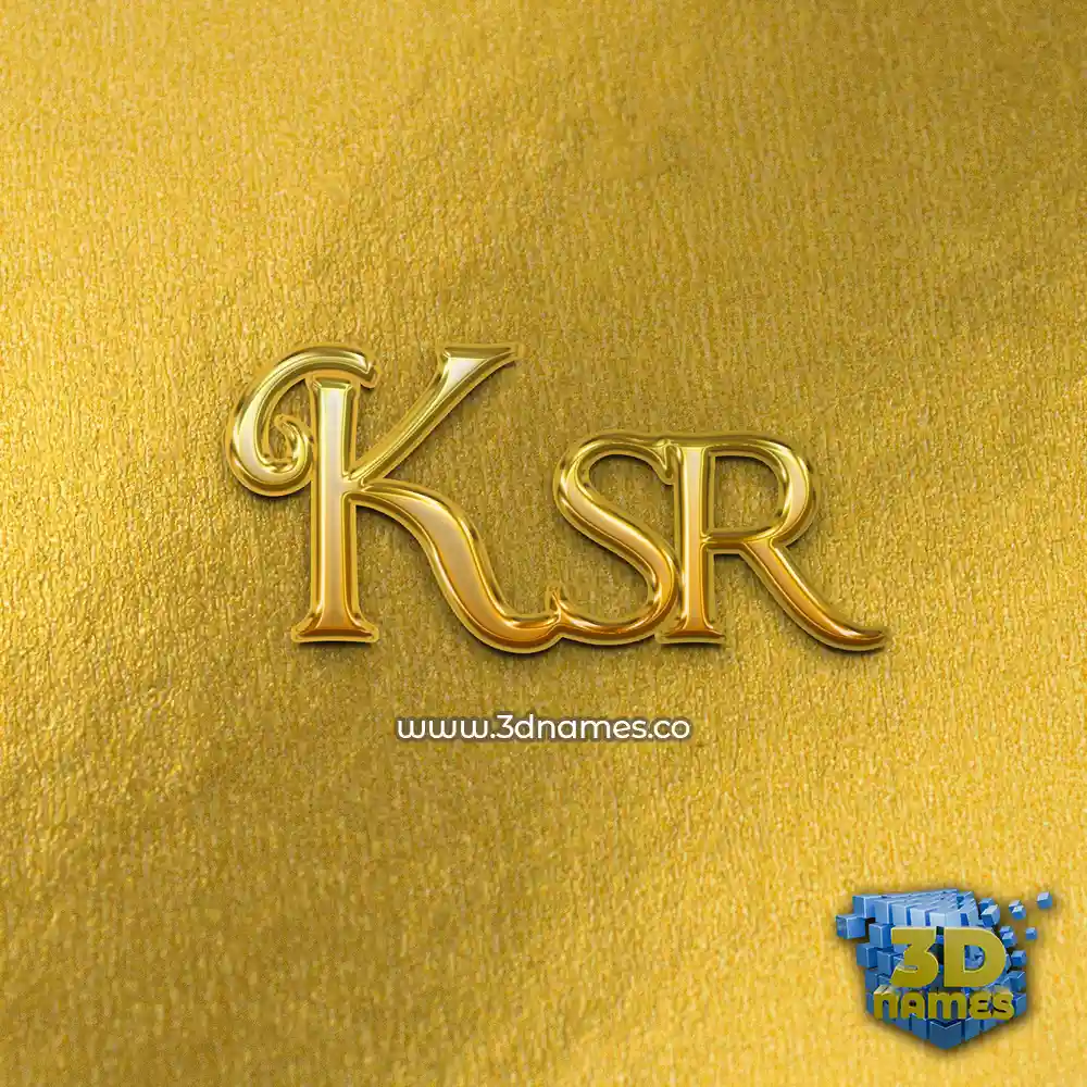 ksr in All Gold style - 3D name wallpaper