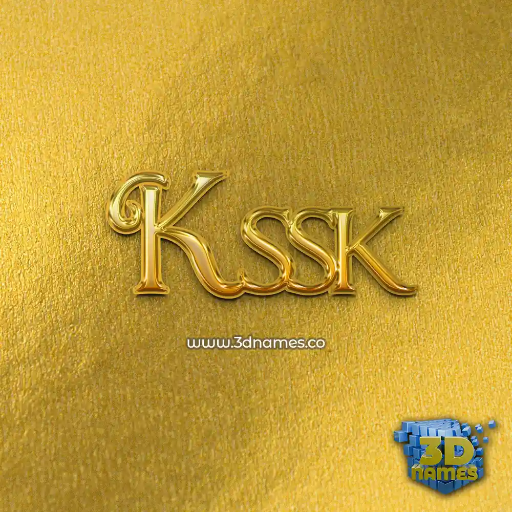 kssk in All Gold style - 3D name wallpaper