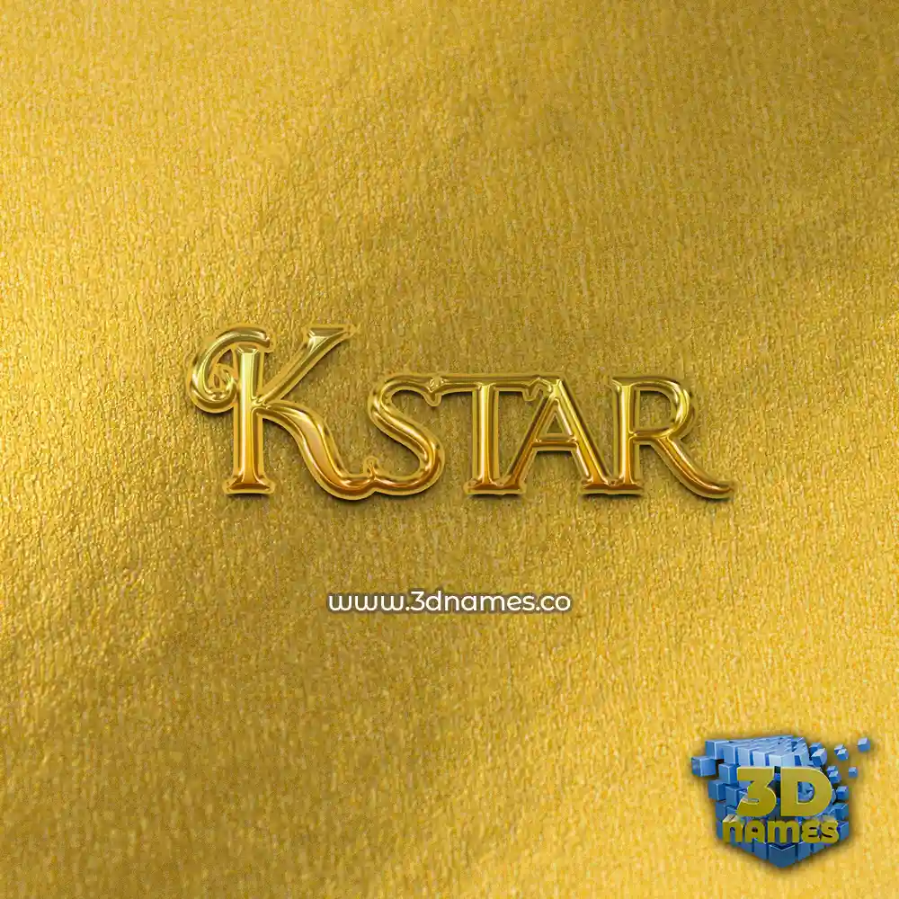kstar in All Gold style - 3D name wallpaper