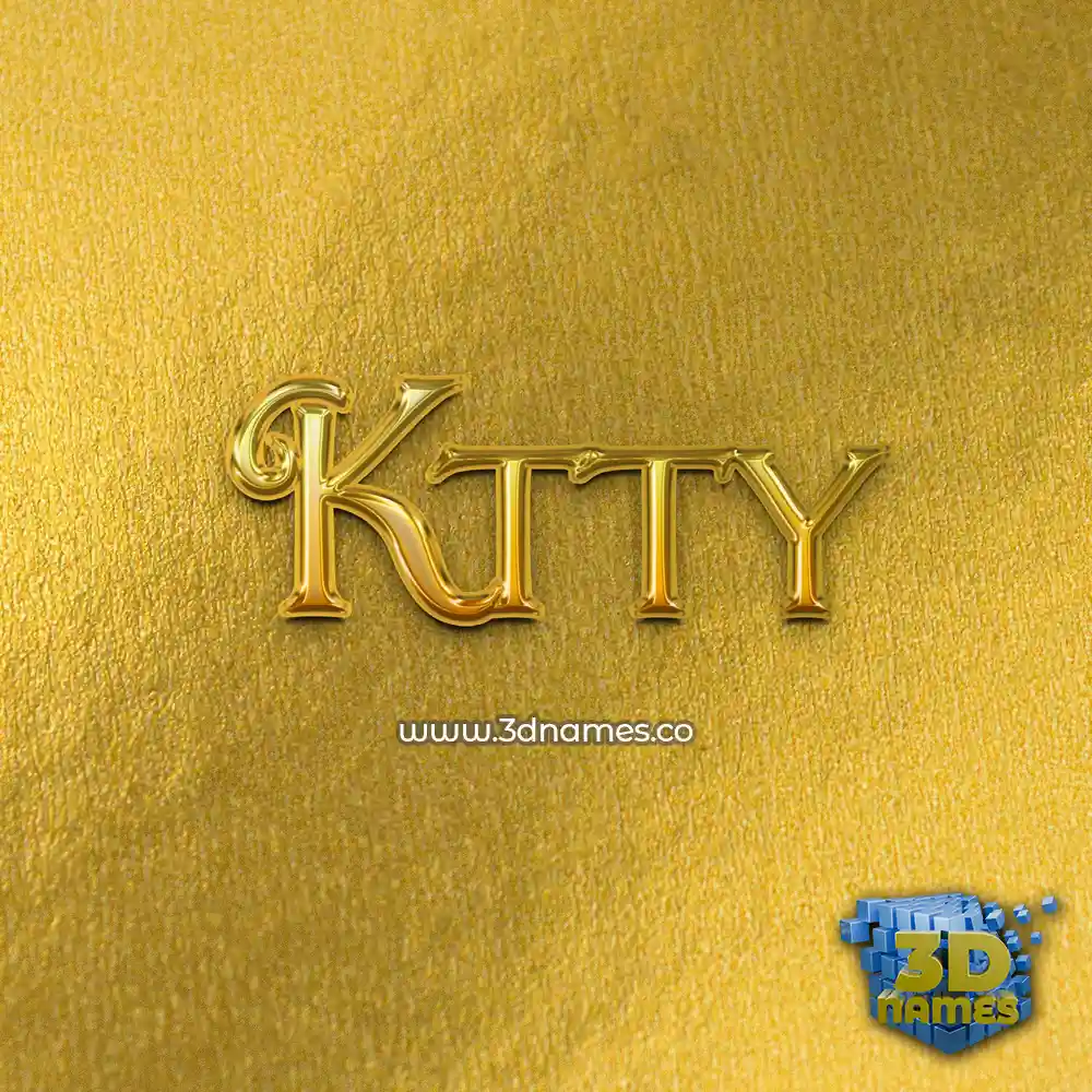 ktty in All Gold style - 3D name wallpaper