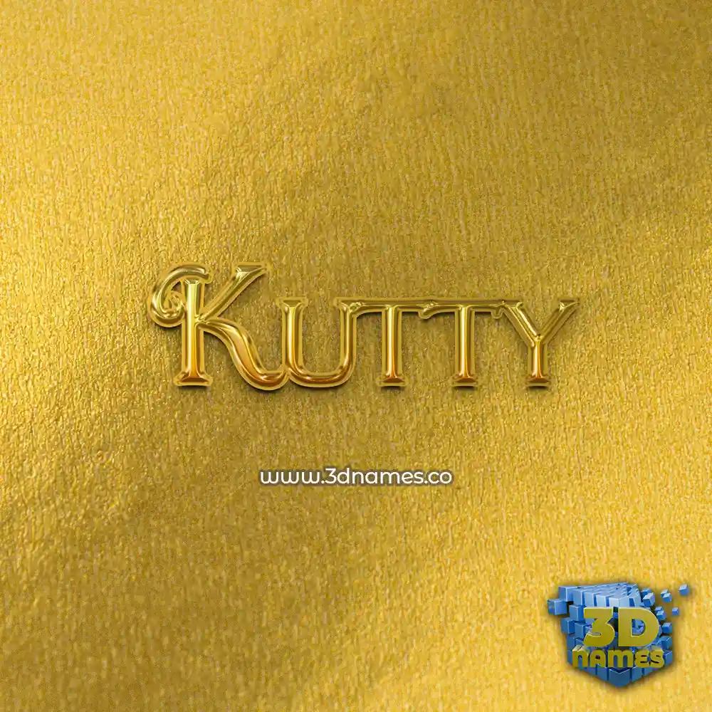 kutty in All Gold style - 3D name wallpaper