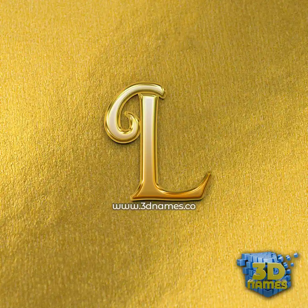 l in All Gold style - 3D name wallpaper