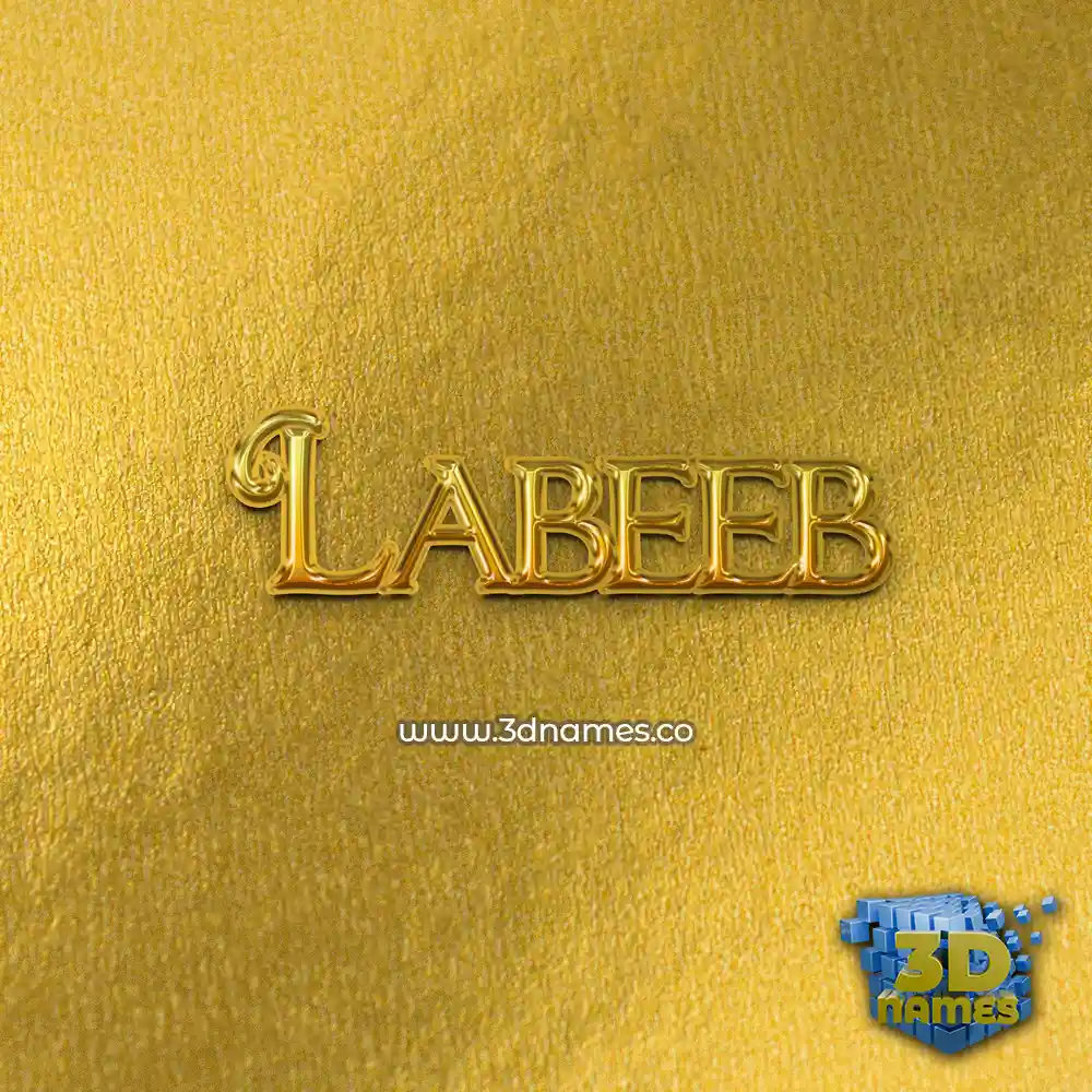 labeeb in All Gold style - 3D name wallpaper